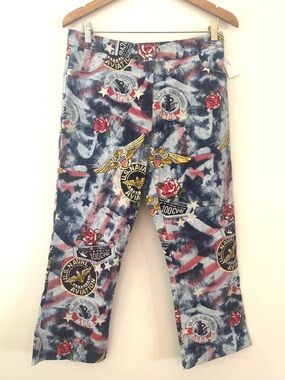 Bliss Nordstrom Brand Aviation Print Pants VINTAGE 80/90s NWT Women's Size 8